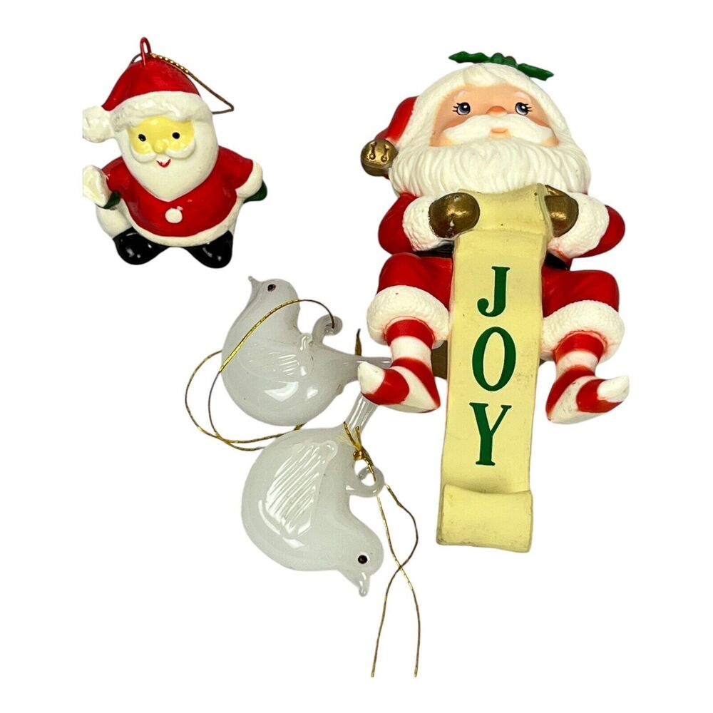Vintage Russ Berrie Santa Claus Stocking Holder & Hand Painted Santa Hong Kong